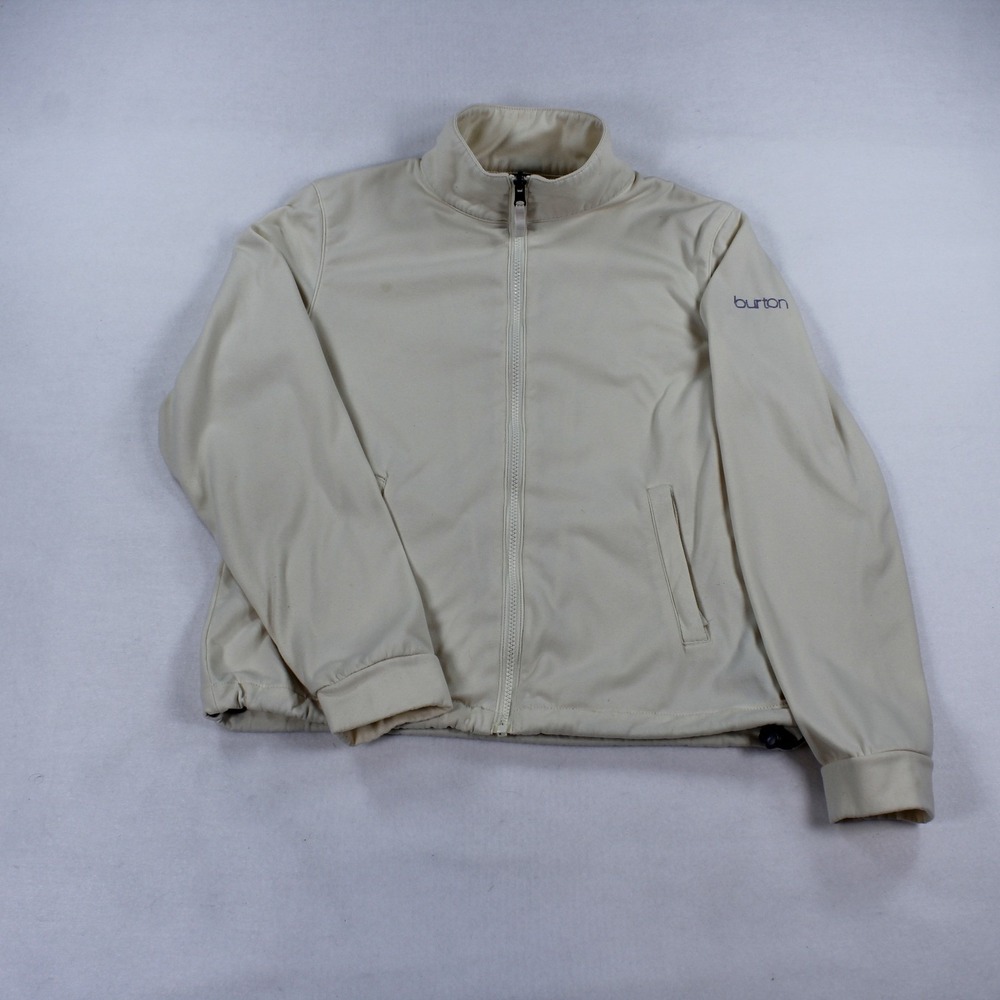 Burton Womens Full Zip Fleece Lined Jacket Cream Beige Size M Gorpcore Outdoors